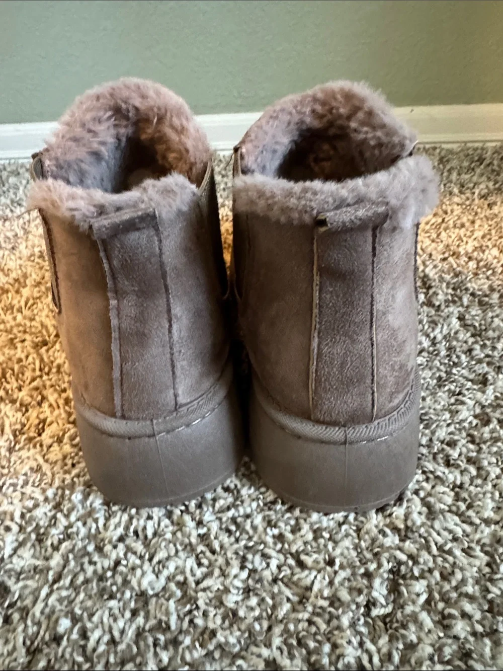 Women's Brown Faux Suede Insulated Winter Chelsea Boots